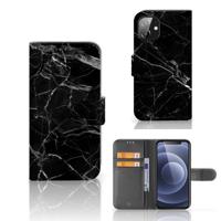 Apple iPhone 12 Mini | Bookcase | Marmer Zwart - Origineel Cadeau Vader