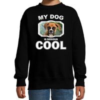 Honden liefhebber trui / sweater Boxer my dog is serious cool zwart voor kinderen 14-15 jaar (170/176)  -