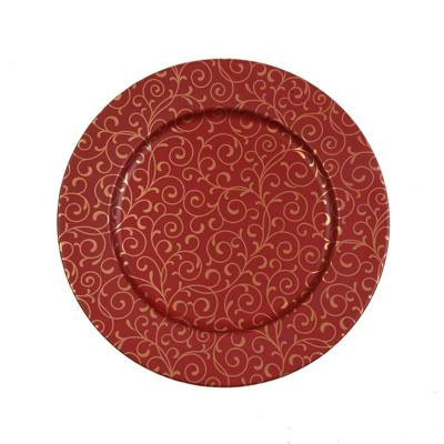Onderbord Versa Serpentine Rood Metaal 33 x 1,5 x 33 cm