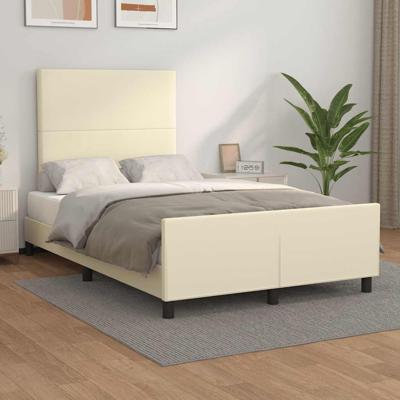 Bedframe zonder matras 120x190 cm kunstleer crème