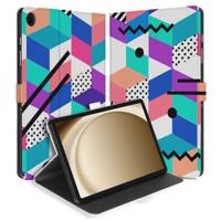 Book Case Hoesje met Standaard Blocks Colorful Samsung Galaxy Tab A11 Plus