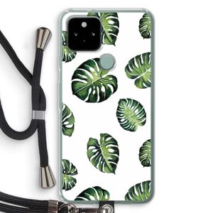 Tropische bladeren: Pixel 5 Transparant Hoesje met koord