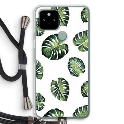Tropische bladeren: Pixel 5 Transparant Hoesje met koord