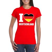I love Deutschland supporters t-shirt - voor dames - rood - Duitsland thema - landen - kleding