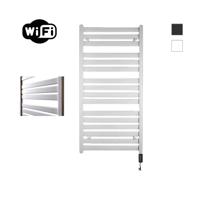 Elektrische Radiator Sanicare HWV - Moda Met Wifi 120x60 cm Mat Wit 876W Met Thermostaat Zwart Rechtsonder