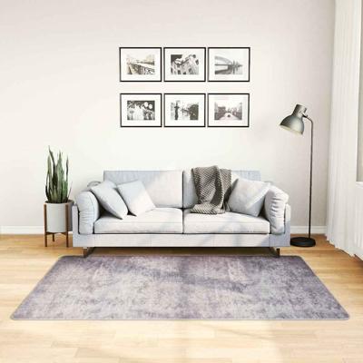 VidaXL Vloerkleed wasbaar anti-slip 120x180 cm grijs