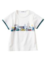 Familiar cartoon-print cotton T-shirt - Blanc - thumbnail