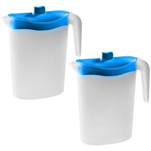 Waterkan/sapkan met afsluitbare deksel in blauw - 4x - 1,5 liter - kunststof - 9 x 21 cm