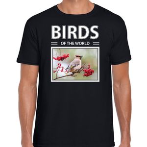 Pestvogels t-shirt met dieren foto birds of the world zwart voor heren