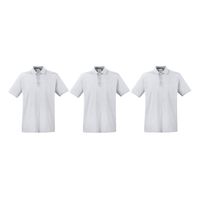 3-Pack maat XL lichtgrijs poloshirt premium van katoen voor heren - thumbnail