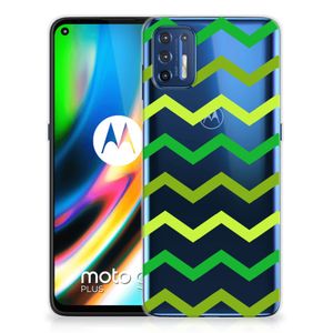 Motorola Moto G9 Plus TPU bumper Zigzag Groen