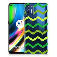 Motorola Moto G9 Plus TPU bumper Zigzag Groen - thumbnail