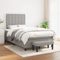 Boxspring met matras stof lichtgrijs 120x200 cm