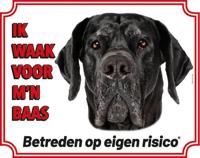 Deense Dog Zwart Waakbord