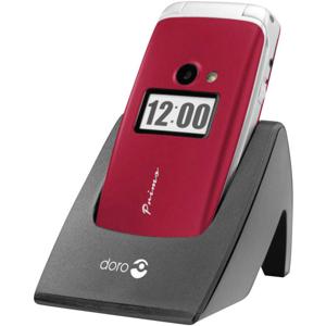 Primo by DORO 413 Senioren clamshell telefoon Met laadstation, SOS-knop Rood