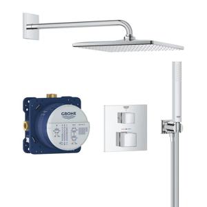 GROHE QuickFix Precision SmartControl doucheset met 2 uitgangen hoofddouche Vitalio Rain Mono 310 kubus handdouche Vitalio Joy Cube Stick 1 straal slang 1.5 m chroom 34879000