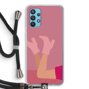 Pink boots: Samsung Galaxy A32 4G Transparant Hoesje met koord