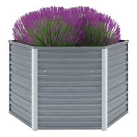 VidaXL Plantenbak verhoogd 129x129x77 cm gegalvaniseerd staal grijs