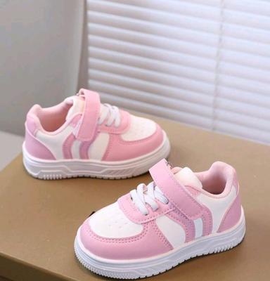 Bon&Bon Kids Girls Casual Sneakers - Sporty PU Leather Shoes in Pink White 21