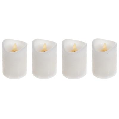 LED kaarsen - Set van 4x stuks - wit - met afstandsbediening - stompkaarsen