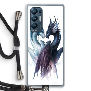 Yin Yang Dragons: Oppo Find X3 Neo Transparant Hoesje met koord