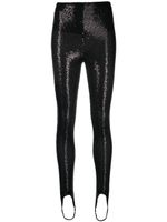 NISSA legging à sequins brodés - Noir