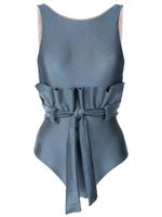 Adriana Degreas maillot de bain Couture à taille ceinturée - Bleu