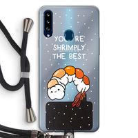 You're Shrimply The Best: Samsung Galaxy A20s Transparant Hoesje met koord