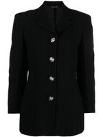 Versace Pre-Owned blazer boutonné à fines rayures (années 1990) - Noir