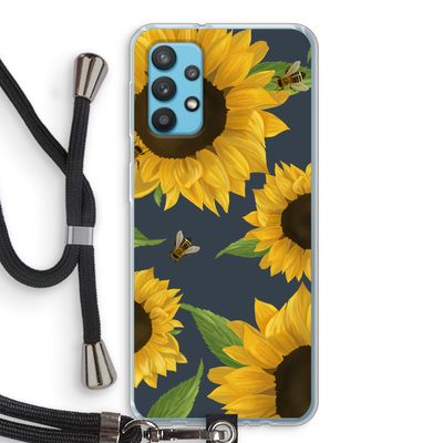 Sunflower and bees: Samsung Galaxy A32 4G Transparant Hoesje met koord