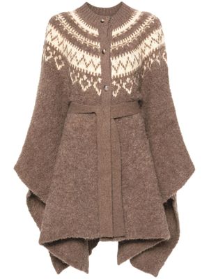 Polo Ralph Lauren cardigan en maille Fair Isle - Marron