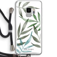 Tropical watercolor leaves: Samsung Galaxy S9 Transparant Hoesje met koord