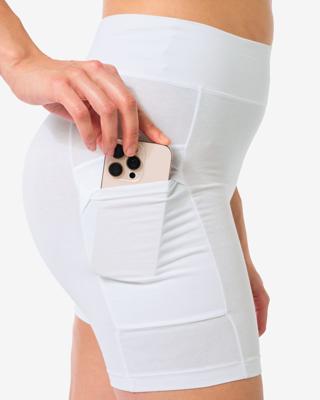 HEMA Damesbikershort real lasting cotton wit (wit)