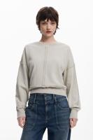 Sweatshirt met stiksels - BROWN - XS