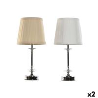 Bureaulamp Home ESPRIT Wit Beige Metaal 25 W 220 V 20 x 20 x 43 cm (2 Stuks)