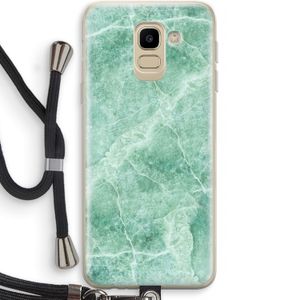Groen marmer: Samsung Galaxy J6 (2018) Transparant Hoesje met koord