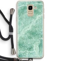 Groen marmer: Samsung Galaxy J6 (2018) Transparant Hoesje met koord