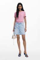 Jeans bermuda met bloem - BLUE - 42