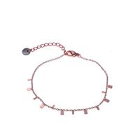 Go Dutch Label Armband met Rechthoekjes Rosé Goud
