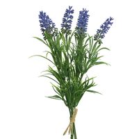 Lavendel kunstplant/boeket - met strik - 8 x 10 x 21 cm   -