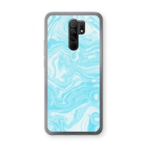 Waterverf blauw: Xiaomi Redmi 9 Transparant Hoesje