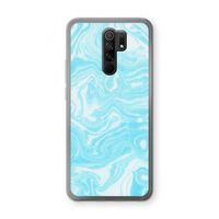 Waterverf blauw: Xiaomi Redmi 9 Transparant Hoesje