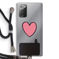 Hartje: Samsung Galaxy Note 20 / Note 20 5G Transparant Hoesje met koord