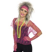 Roze kanten top met accessoires