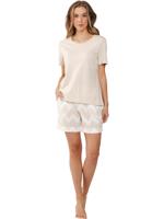 Duurzame shortama beige zigzag