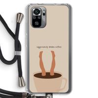 Aggressively drinks coffee: Xiaomi Redmi Note 10S Transparant Hoesje met koord