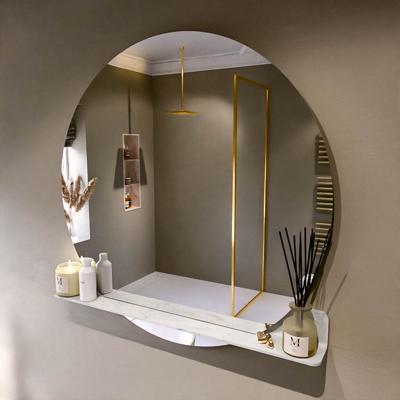 MONDIAZ SPOT spiegel rond 110cm met Spiegelplanchet kleur Opalo.