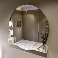 MONDIAZ SPOT spiegel rond 110cm met Spiegelplanchet kleur Opalo.