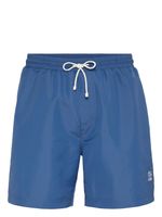 Brunello Cucinelli short de bain à logo brodé - Bleu - thumbnail