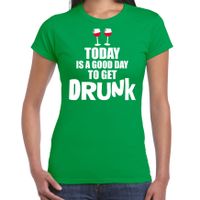 Groen fun t-shirt good day to get drunk voor dames